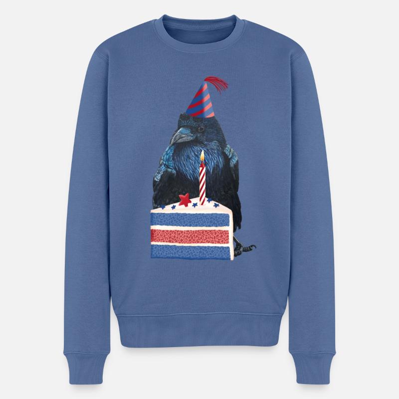 Geburtstags Party Rabe Krähe - Männer Premium Bio Pullover - Taubenblau