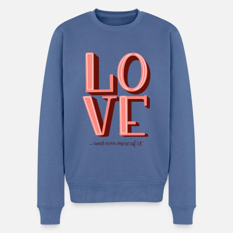 AMOUR... et même plus. - Pull Premium bio Homme - bleu pigeon