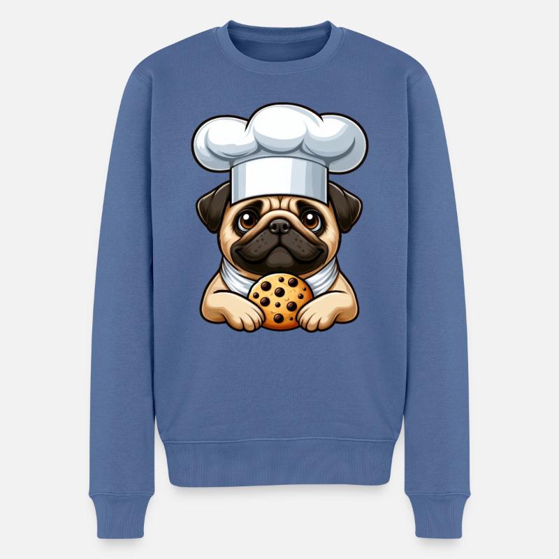 Carlin Chef avec biscuit - Pull Premium bio Homme - bleu pigeon