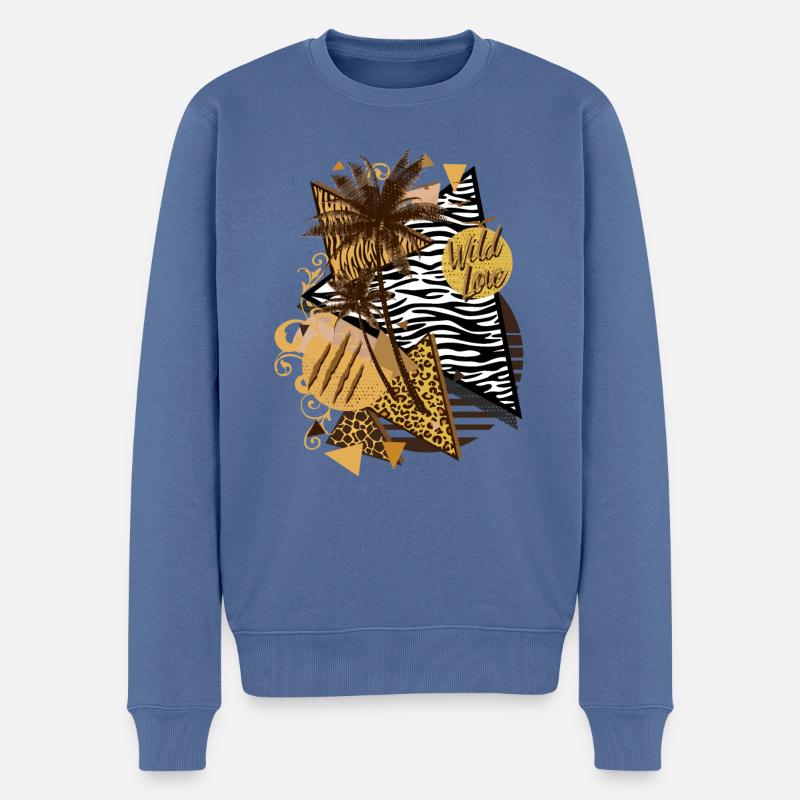 Wild Love 02 - Männer Premium Bio Pullover - Taubenblau