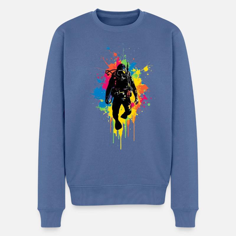 Taucher Tauchen Diving - Männer Premium Bio Pullover - Taubenblau