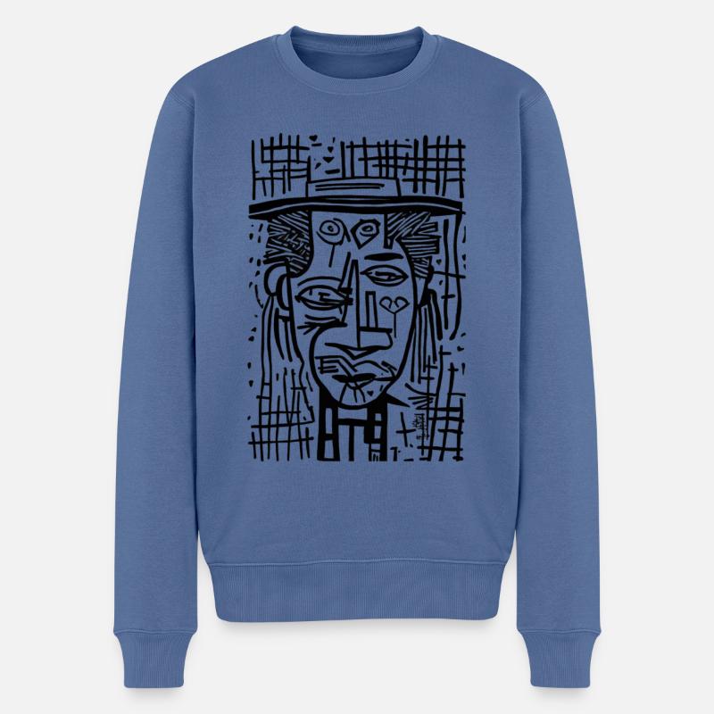 Bildende Kunst LIEBE - Männer Premium Bio Pullover - Taubenblau