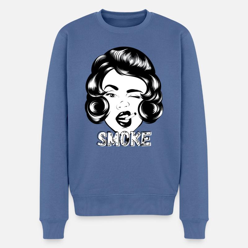 Fumée 4 - Pull Premium bio Homme - bleu pigeon