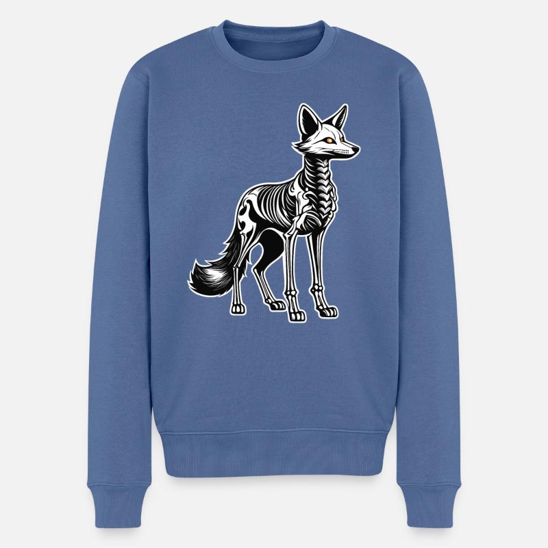 Fuchs Skelett Illustration - Männer Premium Bio Pullover - Taubenblau