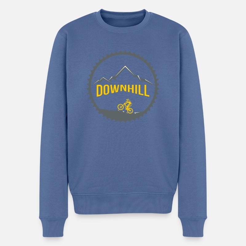 Downhill Kettenblatt - Männer Premium Bio Pullover - Taubenblau