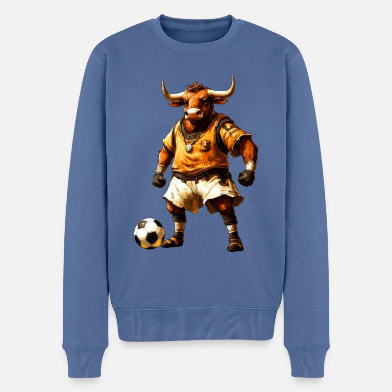 Stiere Fussball - Männer Premium Bio Pullover - Taubenblau