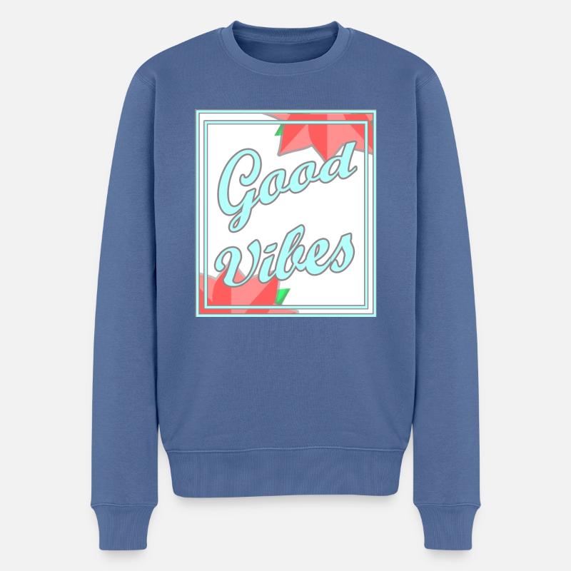 Gute Stimmung - Männer Premium Bio Pullover - Taubenblau