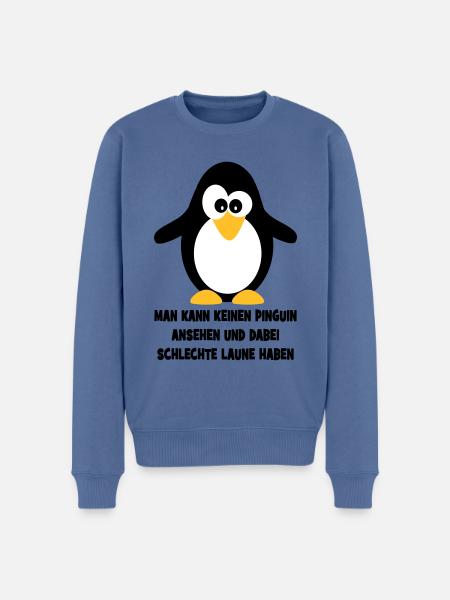 Pinguin - Männer Premium Bio Pullover - Taubenblau