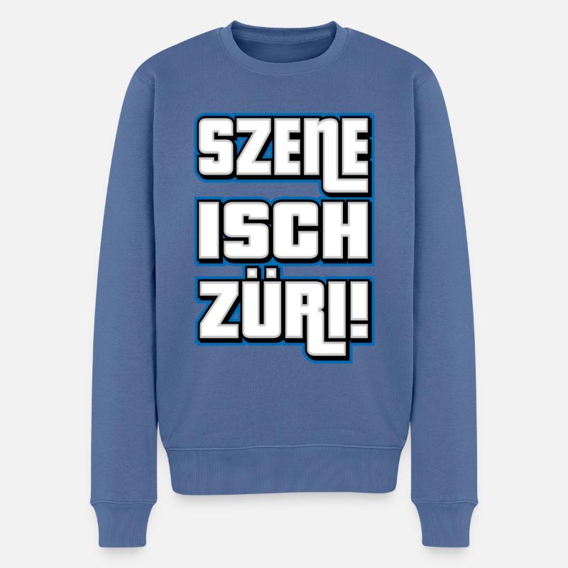 Szene Isch Züri - Männer Premium Bio Pullover - Taubenblau