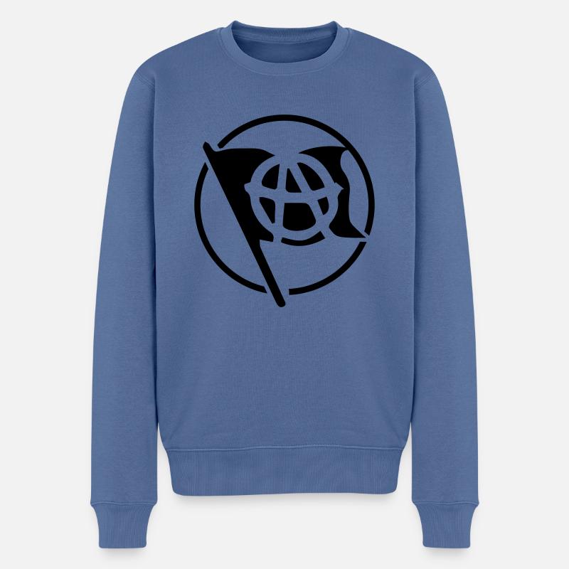 drapeau anarchie noir - Pull Premium bio Homme - bleu pigeon
