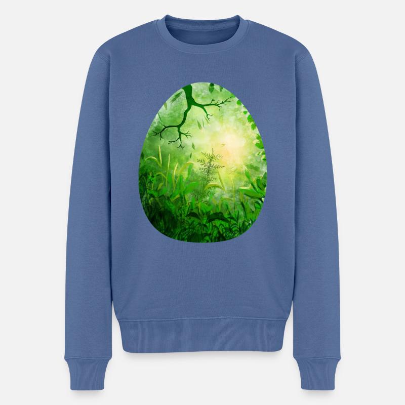 Drachenei Grün - Männer Premium Bio Pullover - Taubenblau