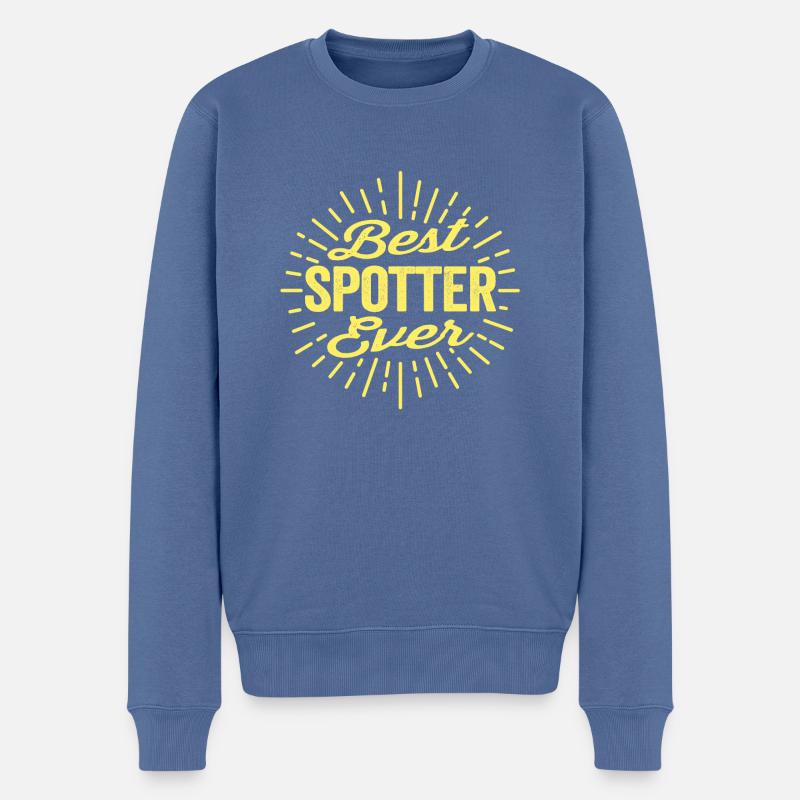 Best Spotter Ever Beam - Vintage Geschenk Flugzeug - Männer Premium Bio Pullover - Taubenblau
