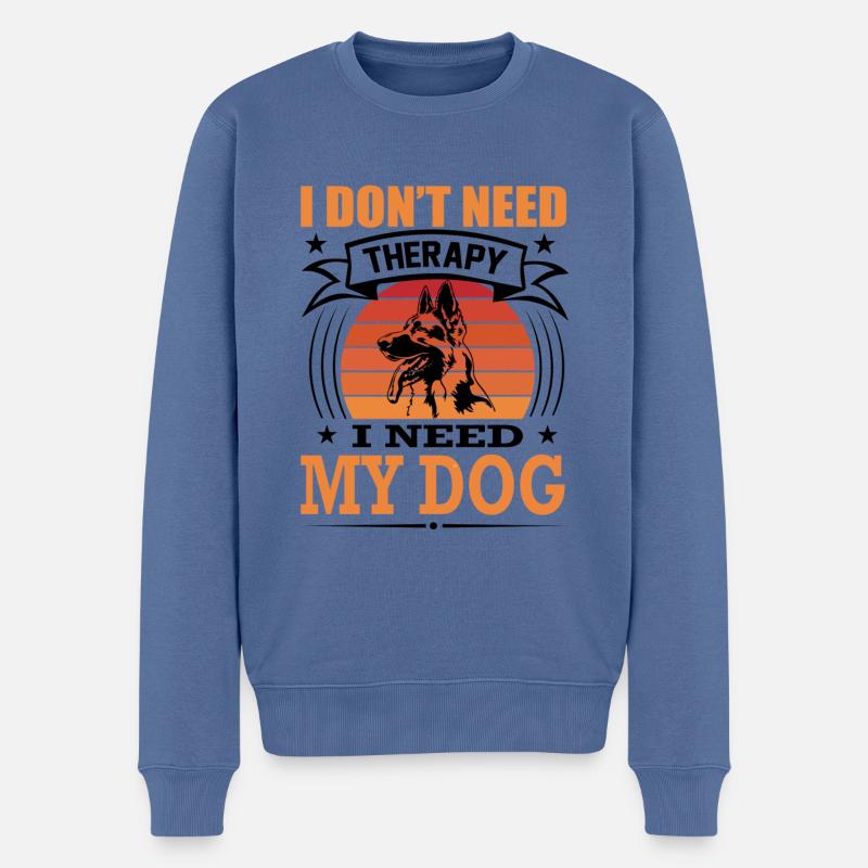 Deutscher Schäferhund Mein Hund Retro Vintage - Männer Premium Bio Pullover - Taubenblau