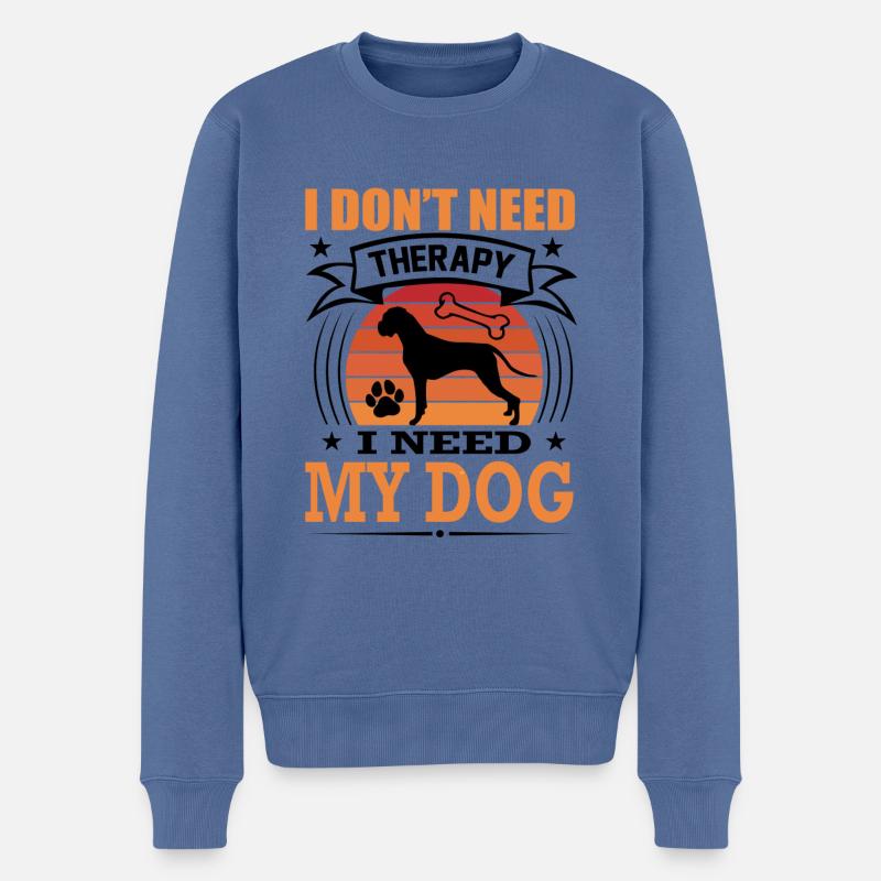 Boxer Mein Hund Retro Vintage Hunderasse - Männer Premium Bio Pullover - Taubenblau