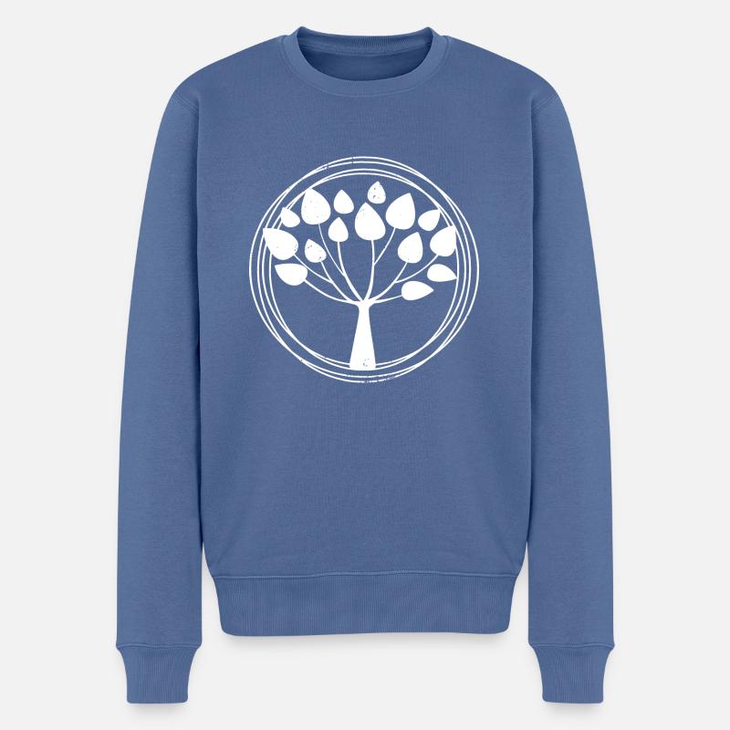 arbre - Pull Premium bio Homme - bleu pigeon