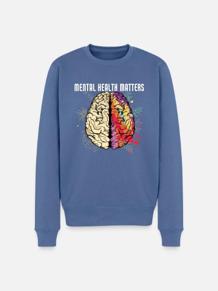 Mental Health Matters Mental Awareness - Men's Premium Organic Jumper - stone blue