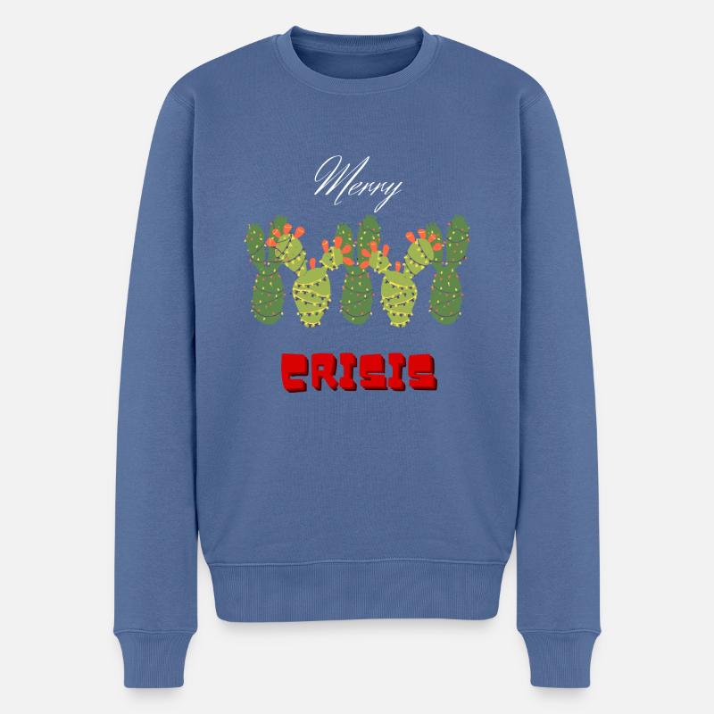 Merry Crisis - Männer Premium Bio Pullover - Taubenblau