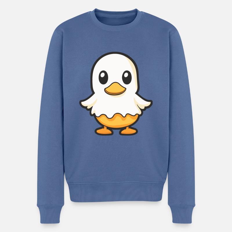 Ente Halloween Lustig Geist - Männer Premium Bio Pullover - Taubenblau