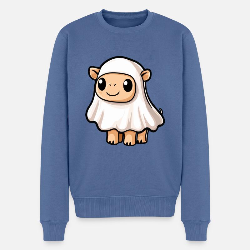 Kamel Halloween Lustig Geist - Männer Premium Bio Pullover - Taubenblau