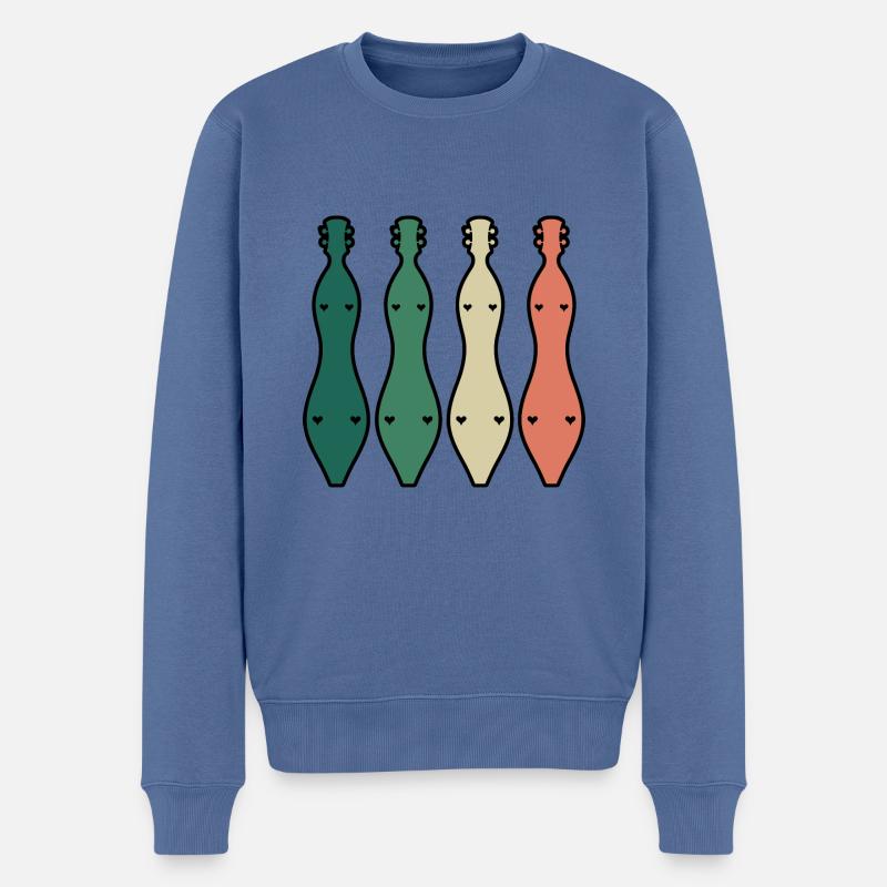 Retro Dulcimer Instrument Gitarre - Männer Premium Bio Pullover - Taubenblau