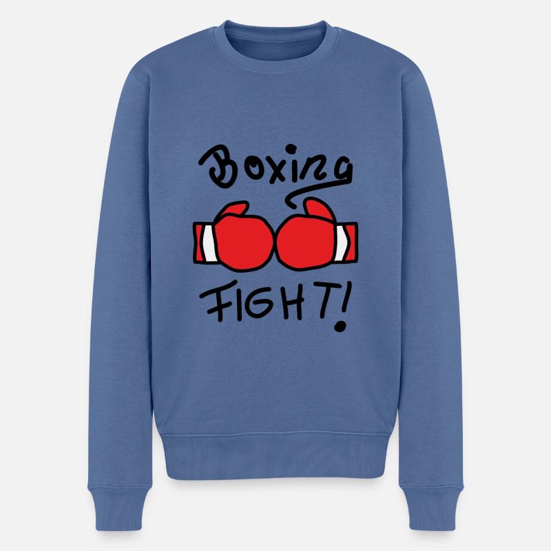 Kraft und Disziplin Boxhandschuhe - Männer Premium Bio Pullover - Taubenblau