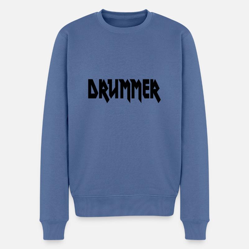 Schlagzeuger - Männer Premium Bio Pullover - Taubenblau