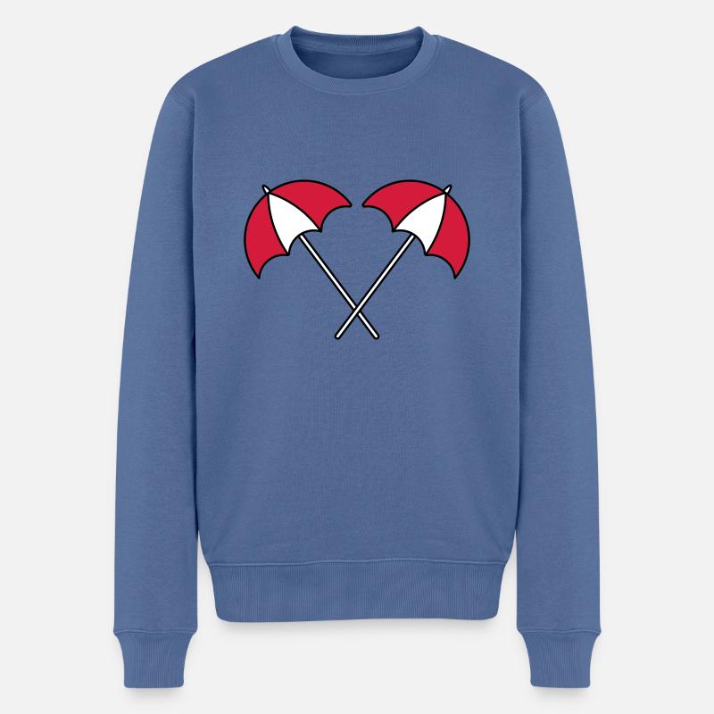 Parasol motif été - Pull Premium bio Homme - bleu pigeon