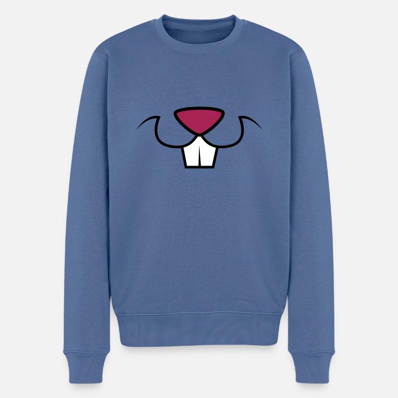 Hasenzähne - Männer Premium Bio Pullover - Taubenblau