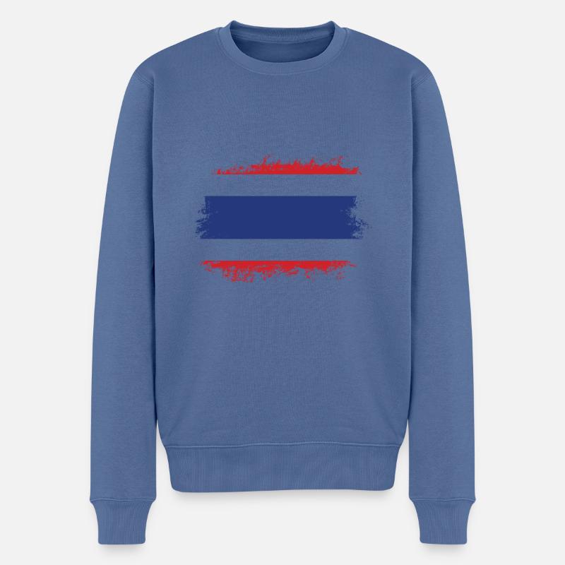 Thailand Flagge Thai - Männer Premium Bio Pullover - Taubenblau