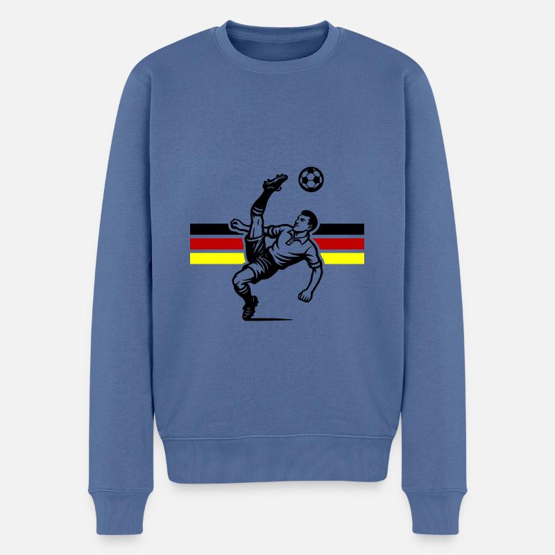 Fussball Fallrückzieher Deutschland - Männer Premium Bio Pullover - Taubenblau