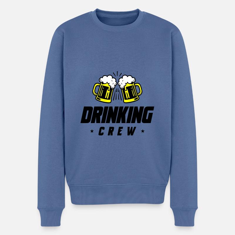 Drinking Crew Bier - Männer Premium Bio Pullover - Taubenblau