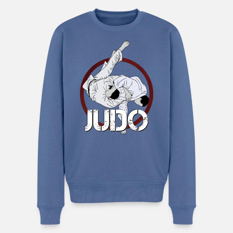Judo Kampfsport - Männer Premium Bio Pullover - Taubenblau