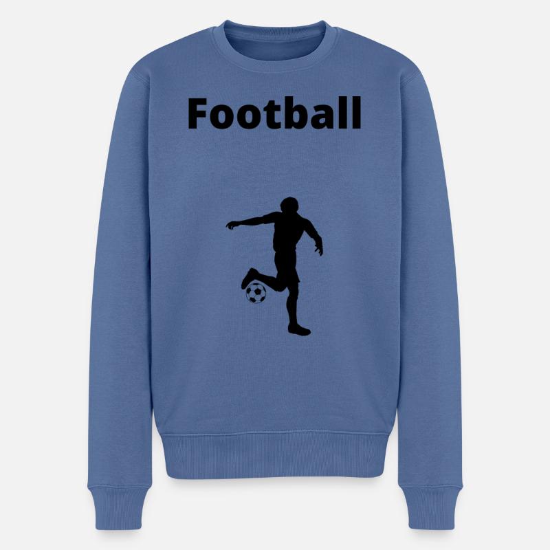 Fußball - Männer Premium Bio Pullover - Taubenblau