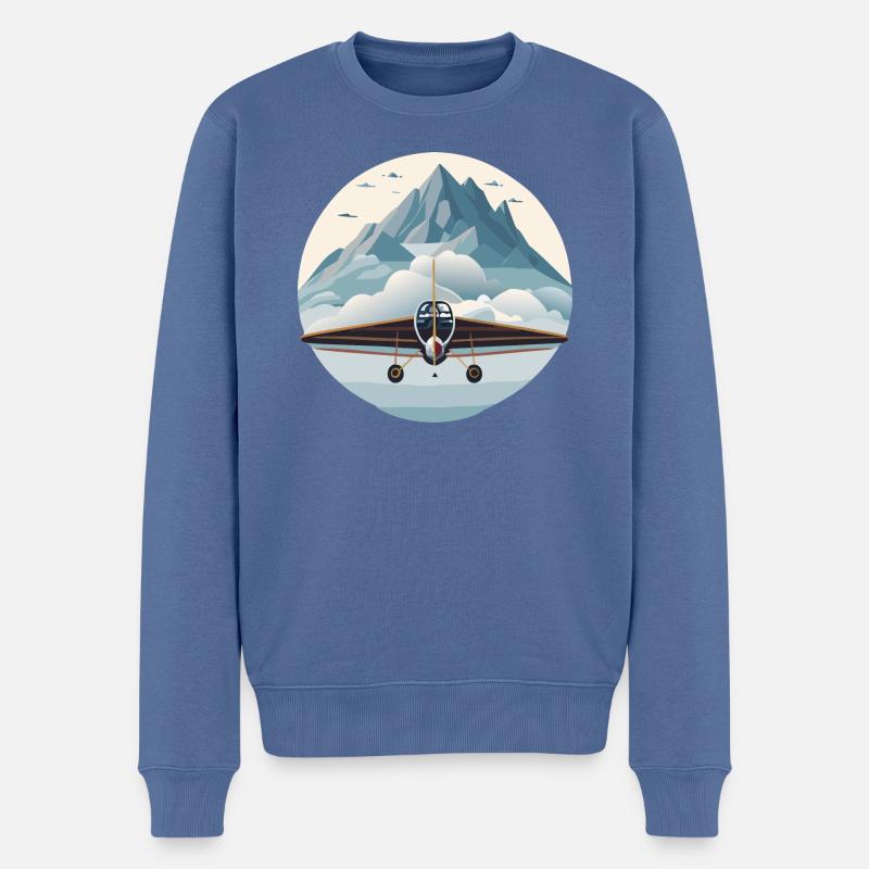 Glider2Wheel - Pull Premium bio Homme - bleu pigeon