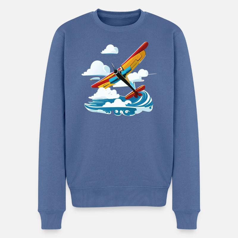 YellowUpSpreadClouds (en anglais seulement) - Pull Premium bio Homme - bleu pigeon