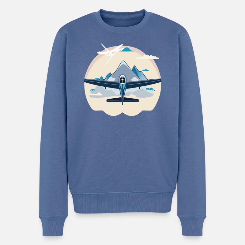 BluegliderMountain - Männer Premium Bio Pullover - Taubenblau
