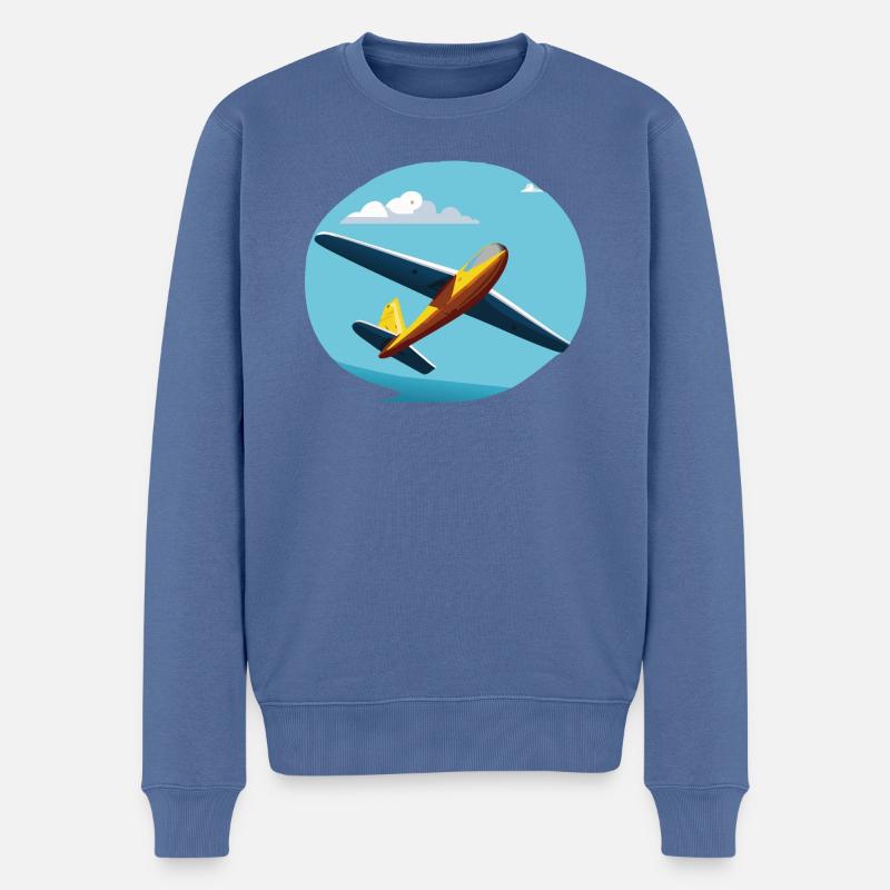Planeur jaune - Pull Premium bio Homme - bleu pigeon