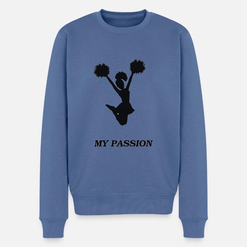 Cheerleading / Leidenschaft / Passion / Hobby - Männer Premium Bio Pullover - Taubenblau