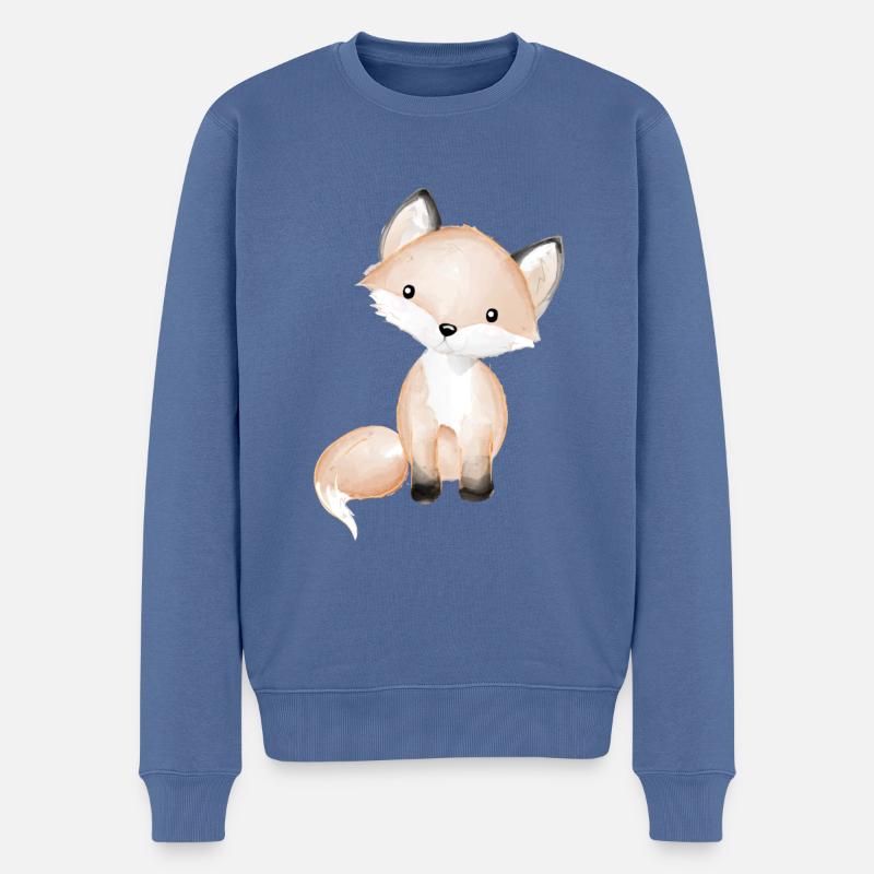 Doux bébé renard - Pull Premium bio Homme - bleu pigeon
