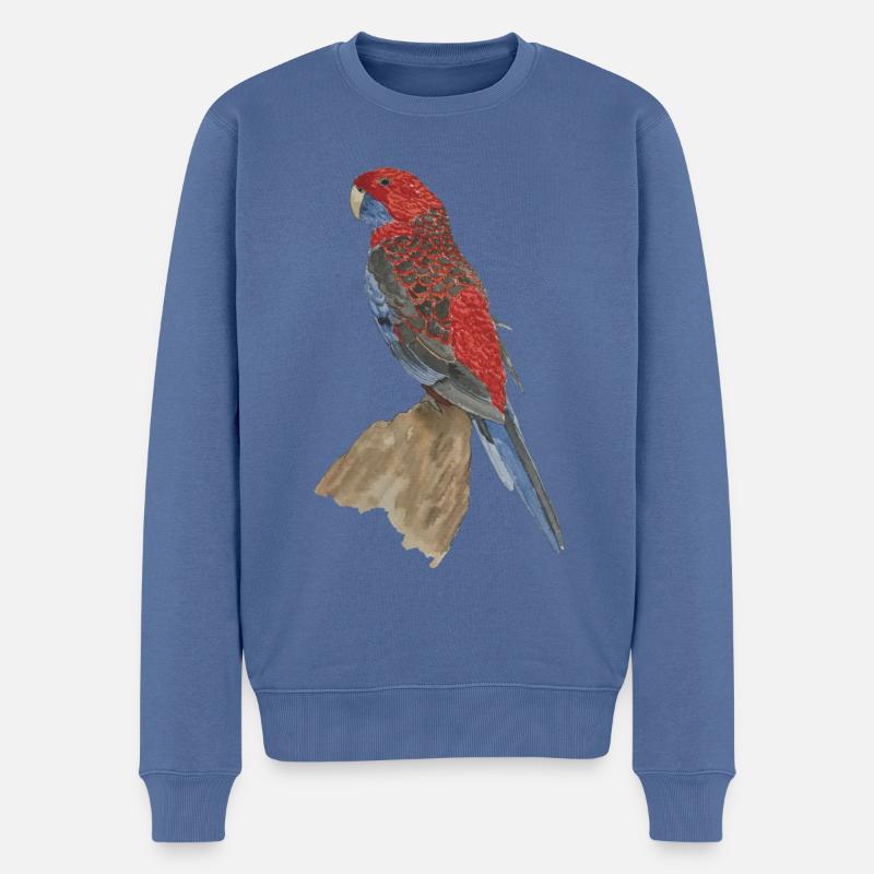 rot blauer Papagei Pennantsittich - Männer Premium Bio Pullover - Taubenblau