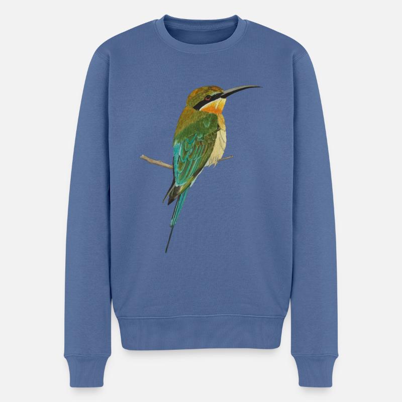 Bienenfresser Vögel Paradiesvogel Merops apiaster - Männer Premium Bio Pullover - Taubenblau