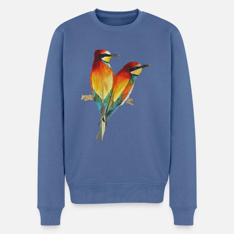 Bienenfresser Vögel Paradiesvogel Merops apiaster - Männer Premium Bio Pullover - Taubenblau