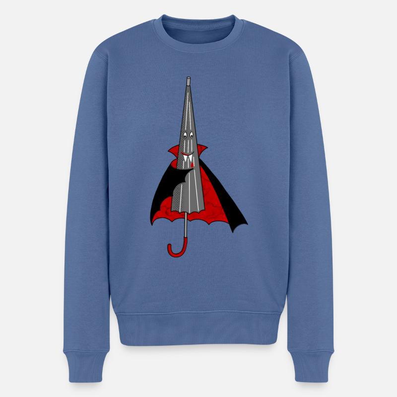 Vampir Schirm Drakula Kostüm Verkleidung - Männer Premium Bio Pullover - Taubenblau