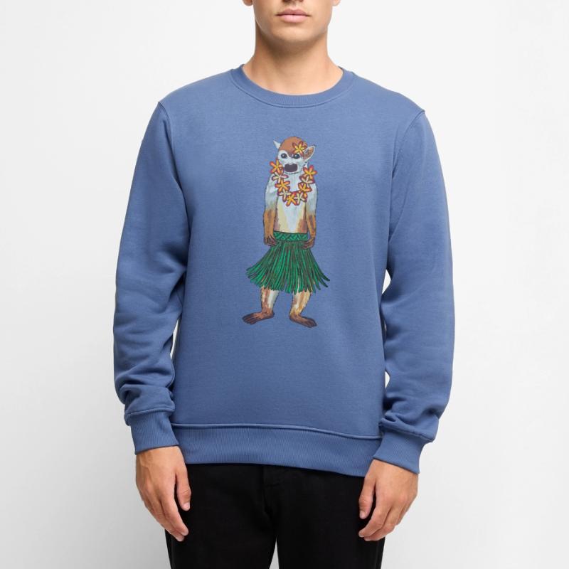 Squirrel Monkey Monkey Hawaii Hula Monkey Hula Hoola Men's Premium Organic Jumper