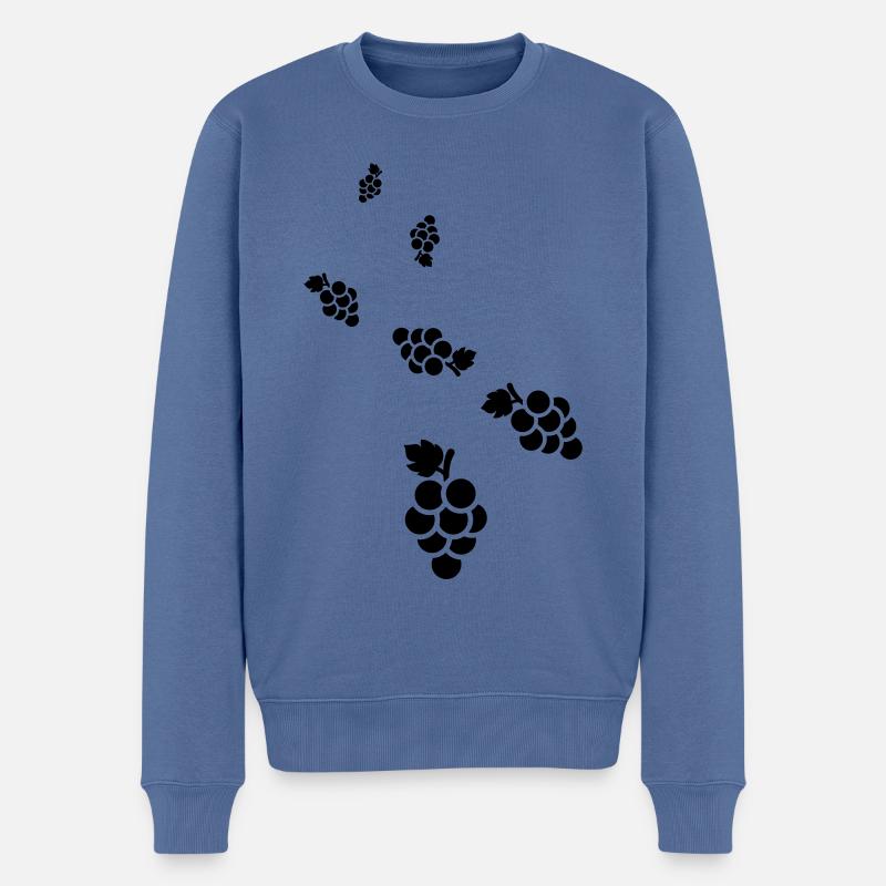 raisins - Pull Premium bio Homme - bleu pigeon