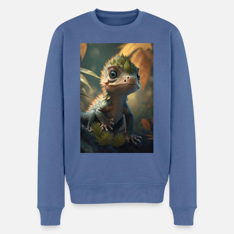 Dino Petit Dinosaure Doux - Pull Premium bio Homme - bleu pigeon