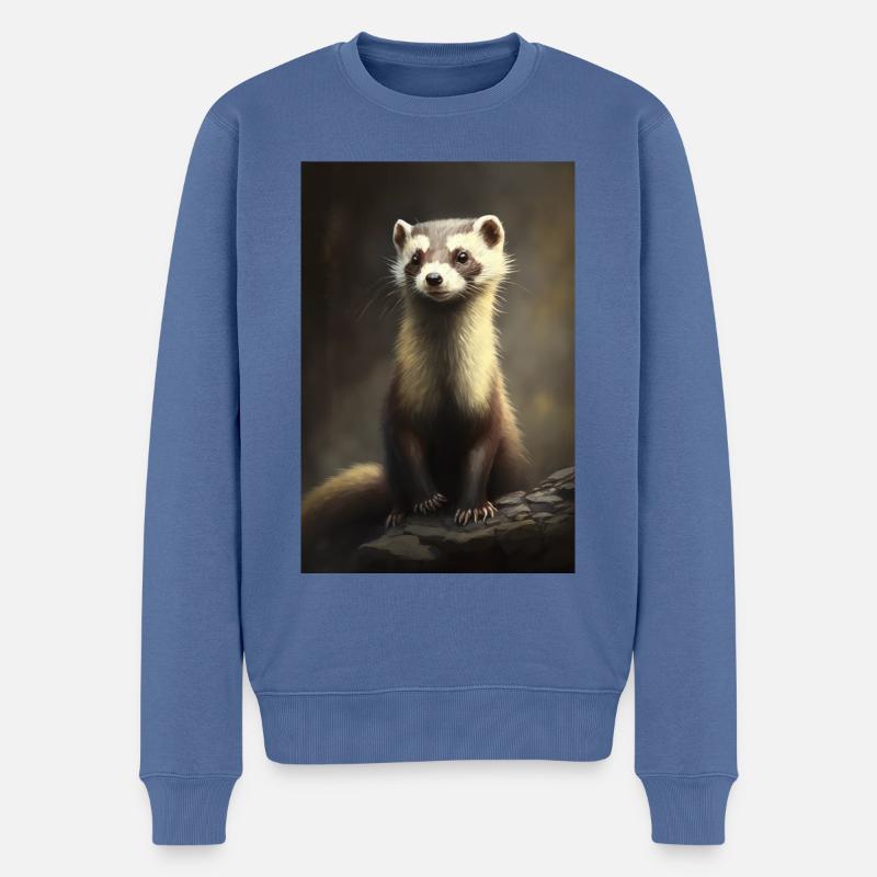 furet mignon portrait - Pull Premium bio Homme - bleu pigeon
