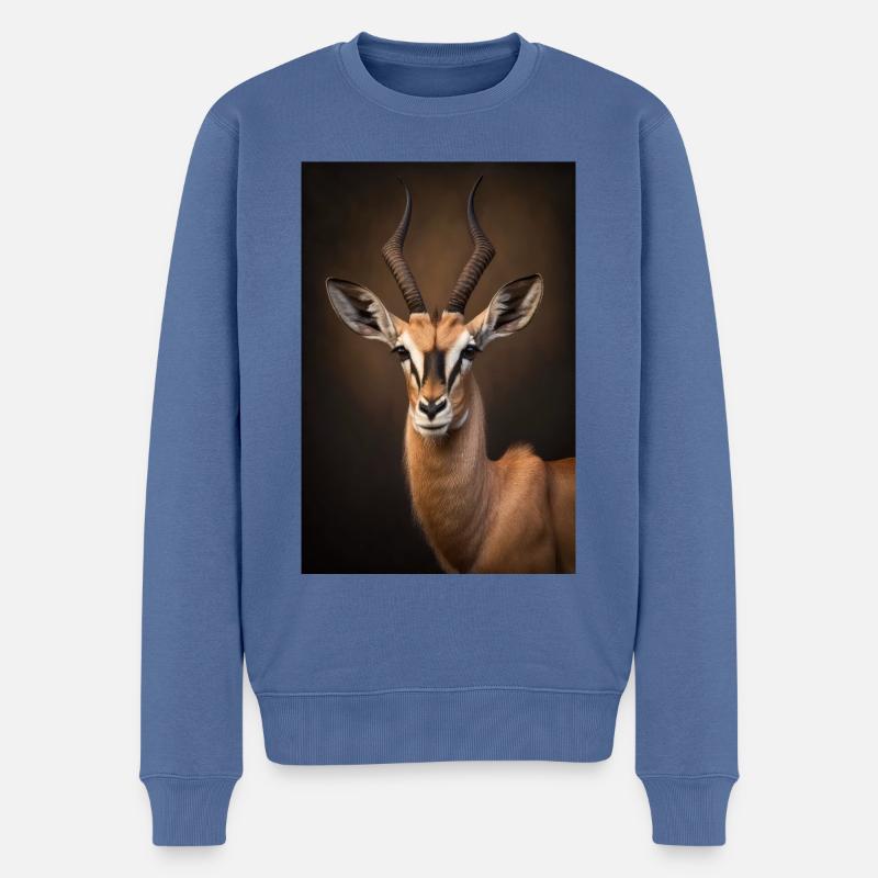 Gazelle safari Afrika tier - Männer Premium Bio Pullover - Taubenblau
