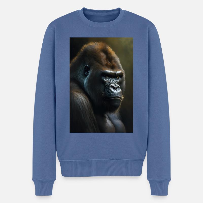 Gorilla Monkey Cool - Pull Premium bio Homme - bleu pigeon