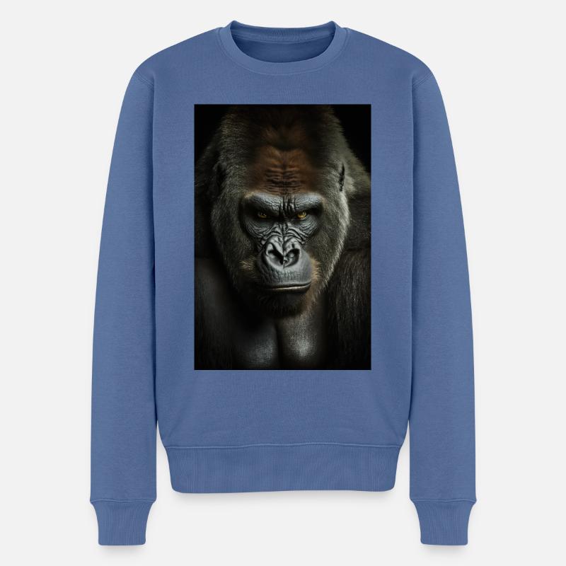Gorilla Monkey Cool - Pull Premium bio Homme - bleu pigeon
